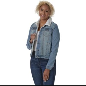 Like New JouJou Women's Fleece-Lined Denim Trucker Jacket M